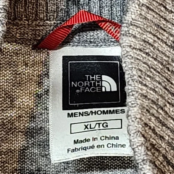 The North Face Mens XL TG Grey Speckled Knit Zip Up Jacket Full Zip Pockets Wool - Picture 7 of 10